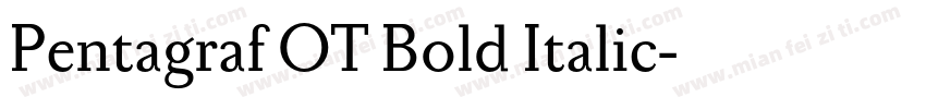 Pentagraf OT Bold Italic字体转换